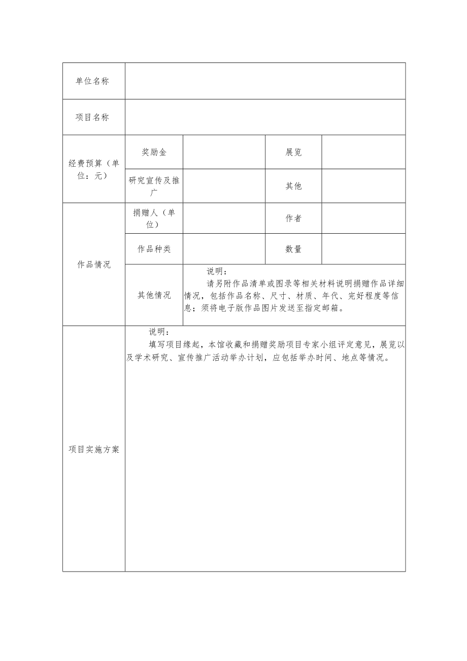 2023年度国家美术作品收藏和捐赠奖励项目申报表.docx_第3页