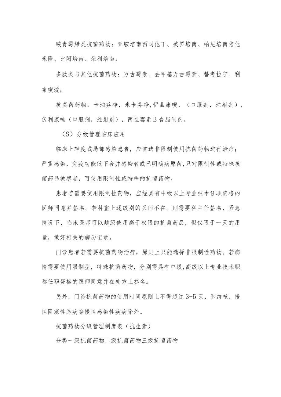 医院抗菌药物分级管理制度.docx_第2页