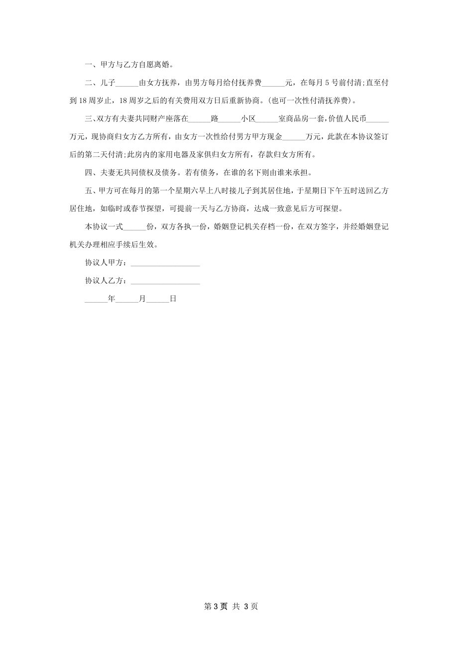 全新夫妻协商离婚协议书3篇.docx_第3页