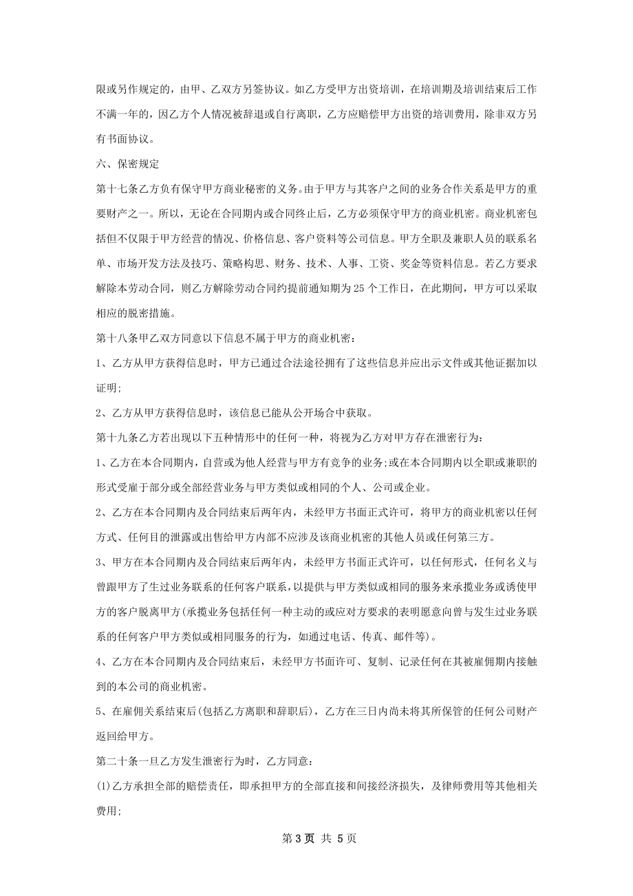SEM商务渠道劳动合同（双休）.docx_第3页