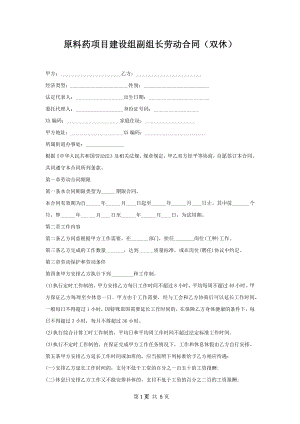 原料药项目建设组副组长劳动合同（双休）.docx