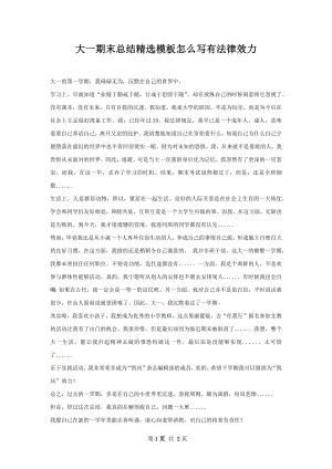 大一期末总结精选模板怎么写有法律效力.docx