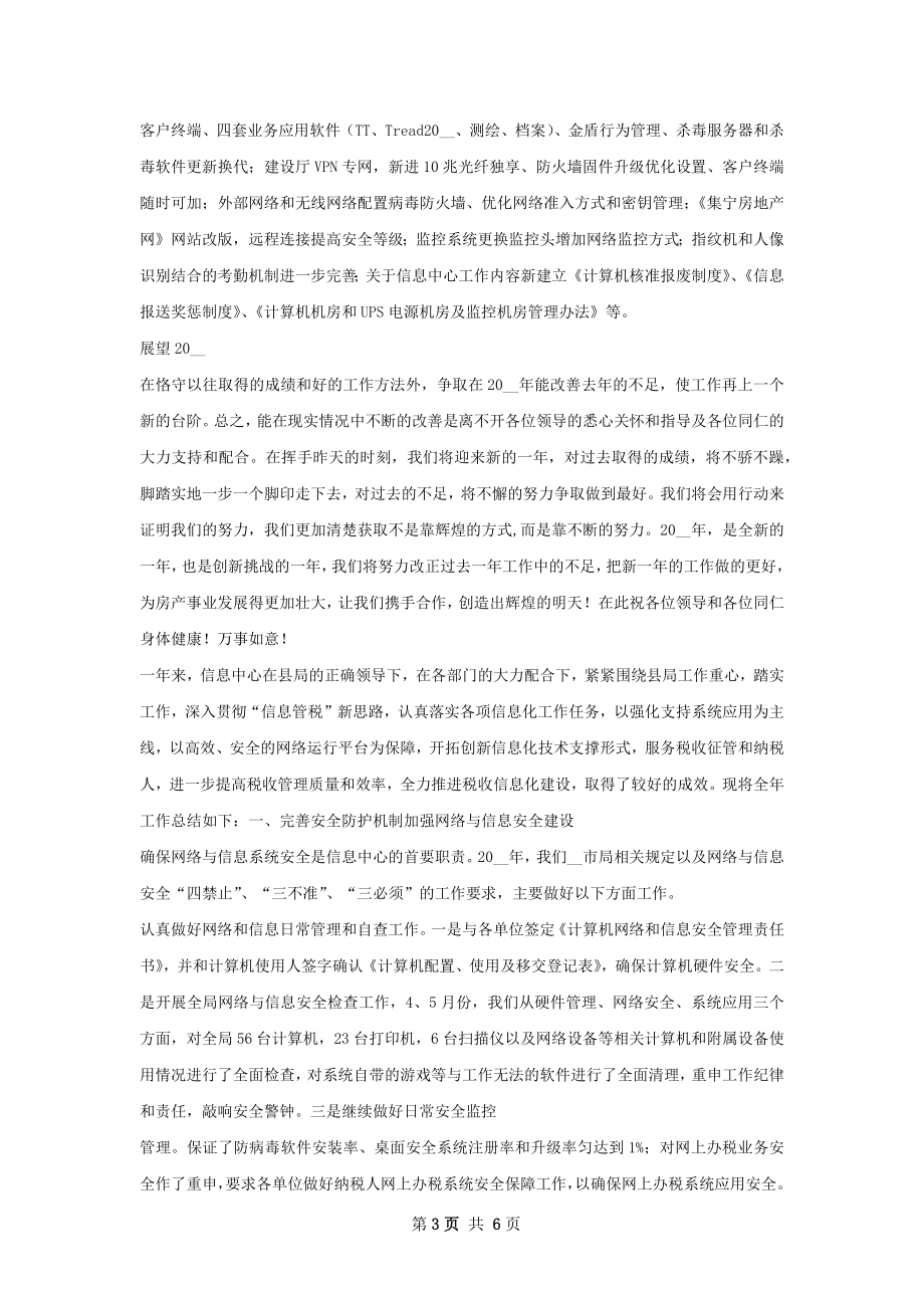 信息中心全年工作总结.docx_第3页