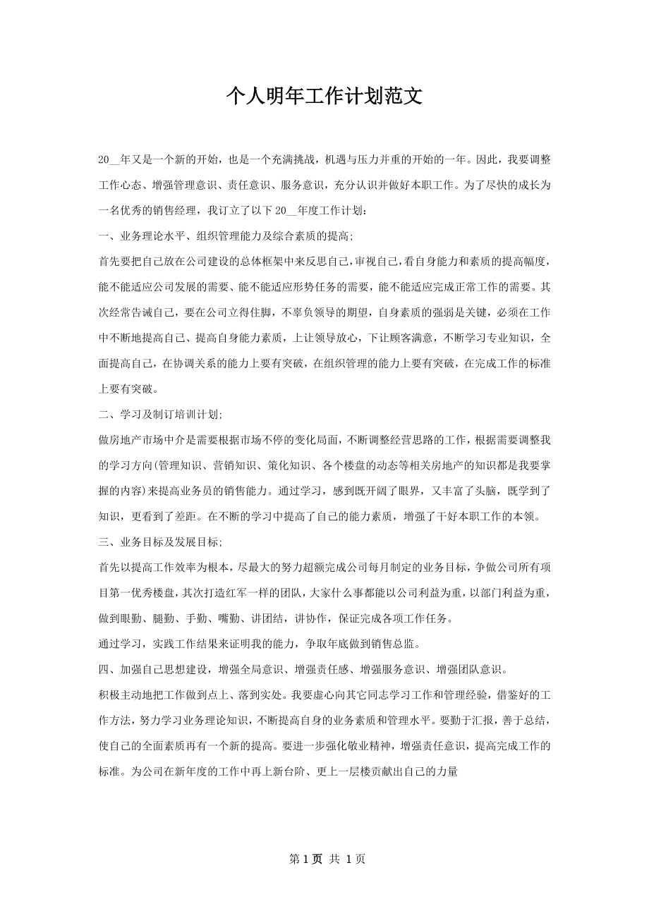 个人明年工作计划范文.docx_第1页