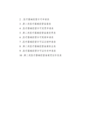 医疗器械经营许可申请表、第二类医疗器械经营备案表、变更、延续、注销、补发申请表.docx