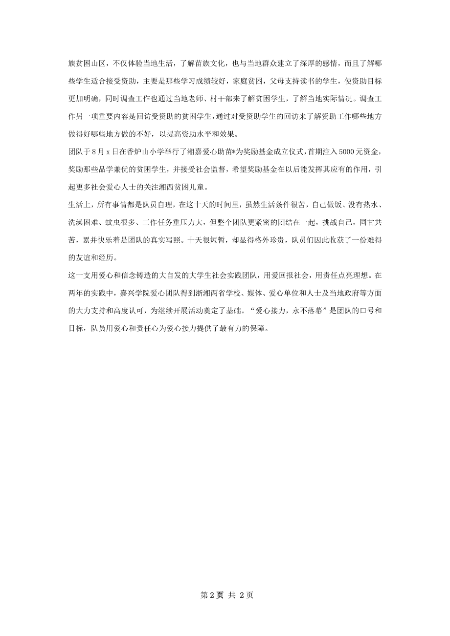 嘉兴学院爱心团队工作总结.docx_第2页