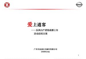 【广告策划PPT】东风日产逍客成都上市活动总结.ppt