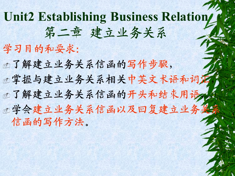 英语商务函电PPTUnit2EstablishingBusinessRelation.ppt_第2页