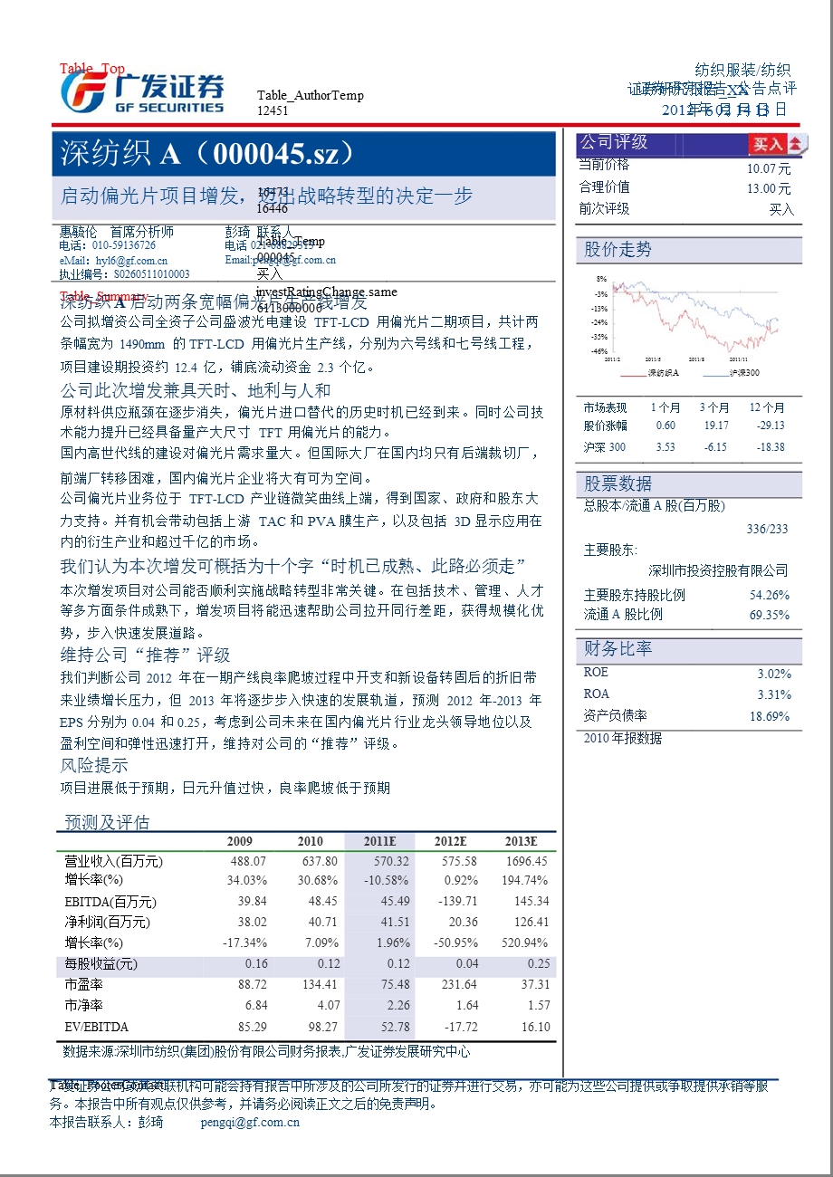 深纺织A(000045)：启动偏光片项目增发迈出战略转型的决定一步0215.ppt_第1页