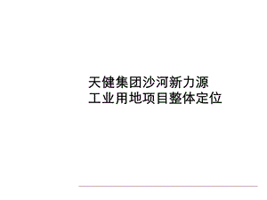 天健集团沙河新力源工业用地项目整体定位.ppt