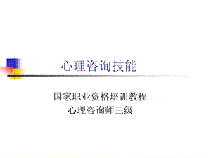 心理咨询技能三级(刘稚颖).ppt