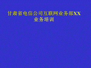 甘肃省电信公司互联网业务部XX业务培训.ppt