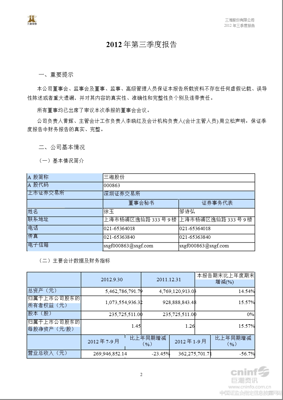 三湘股份：第三季度报告全文.ppt_第2页