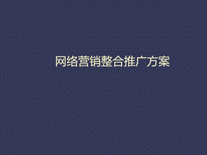 【广告策划PPT】网络营销推广方案.ppt