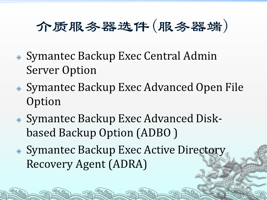 BackupExec11d代理程序和选件参考.ppt_第2页