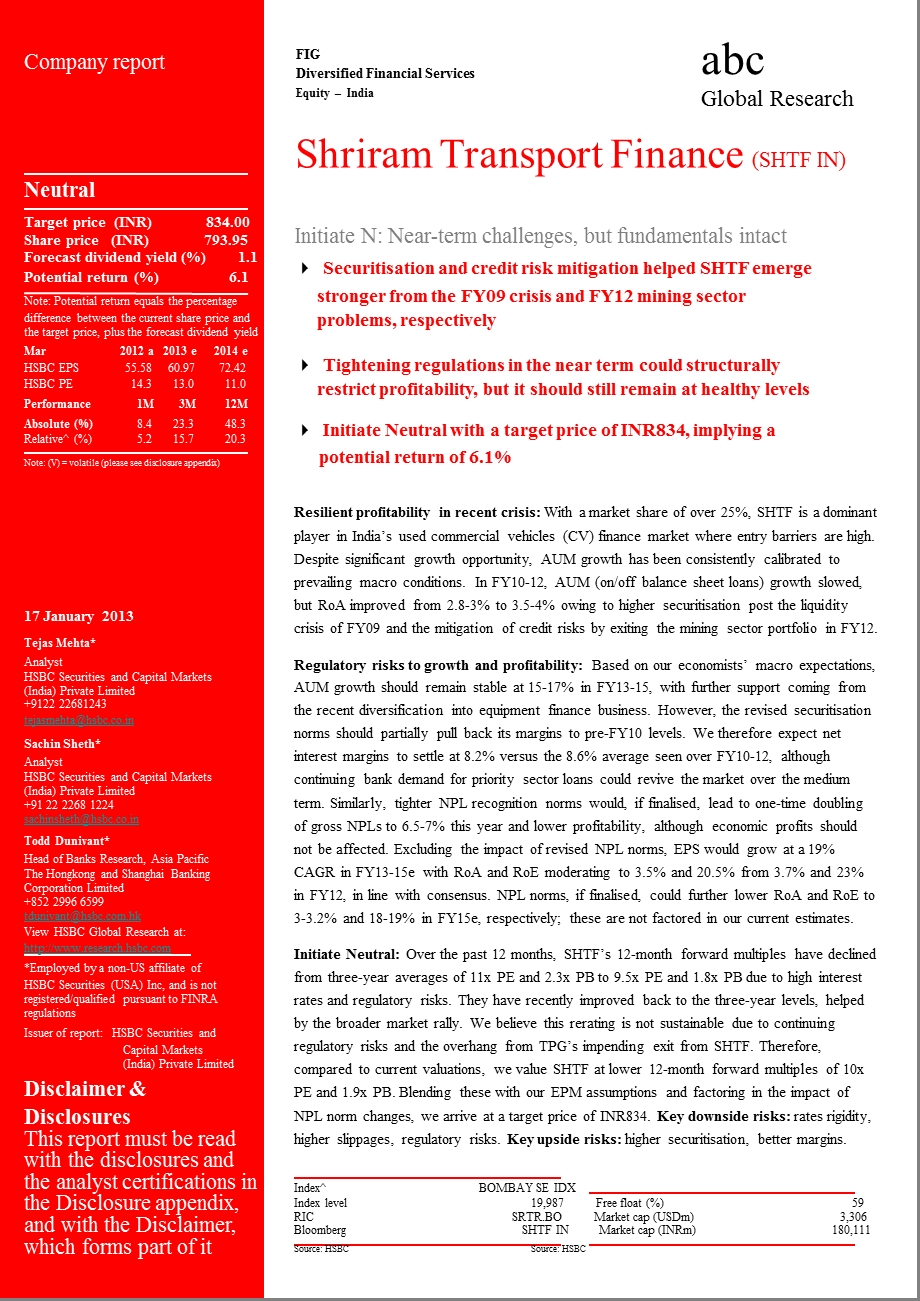 SHRIRAMTRANSPORTFINANCE(SHTF.IN)：INITIATEN：NEARTERMCHALLENGESBUTFUNDAMENTALSINTACT0117.ppt_第1页