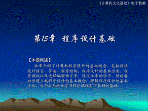 第15章程序设计基础.ppt