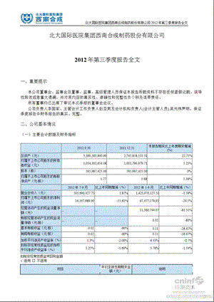 西南合成：第三季度报告全文.ppt