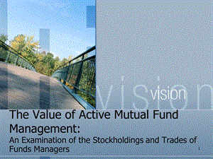 The Value of Active Mutual Fund Management.ppt