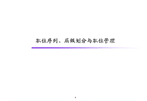 职位序列、层级划分与职位管理.ppt