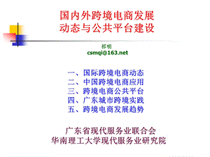 1国内外跨境电商发展动态与公共平台建设(半天：南沙报告公开版 58页).ppt