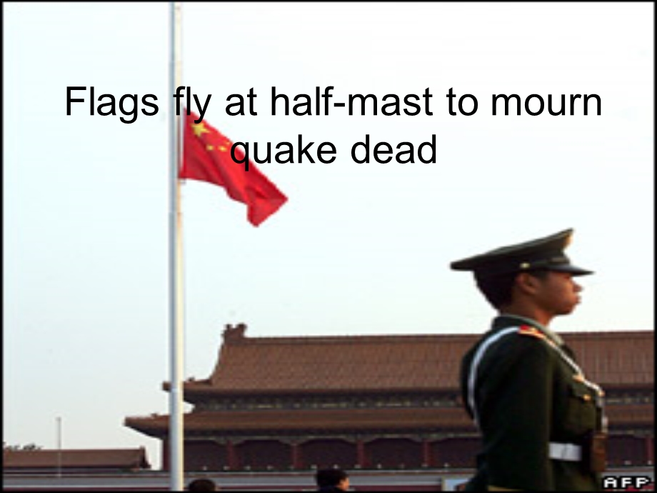 Flags fly at halfmast.ppt_第1页