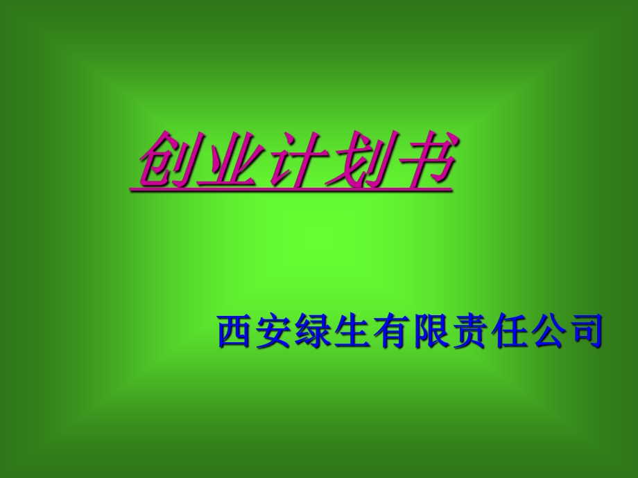 西安绿生公司创业计划.ppt_第2页