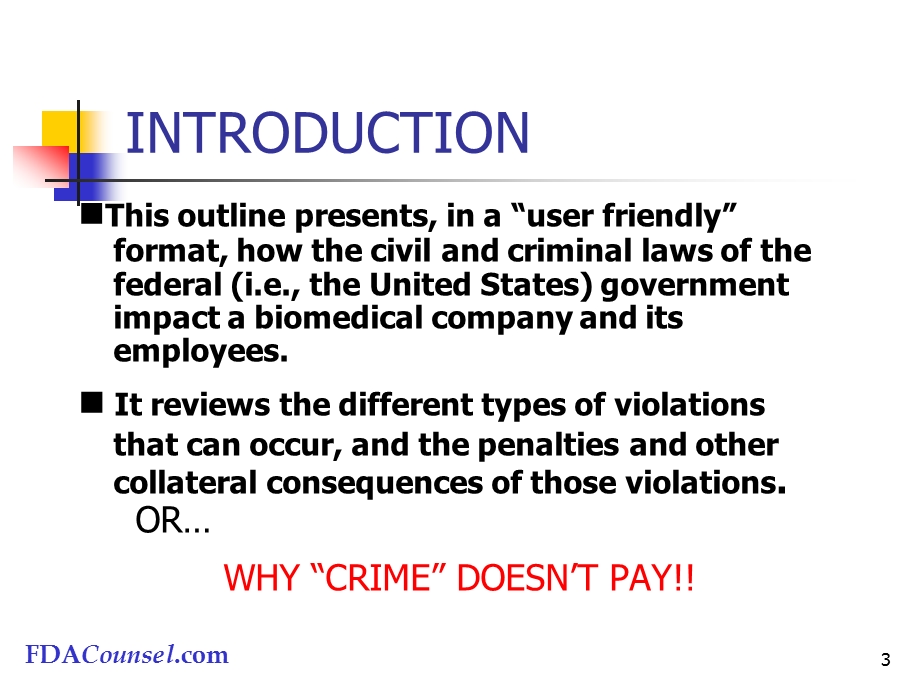 FEDERAL CRIMINAL LAWFDA Attorney 》》 FDA Lawyer 联邦刑法FDA律师》》FDA律师.ppt_第3页