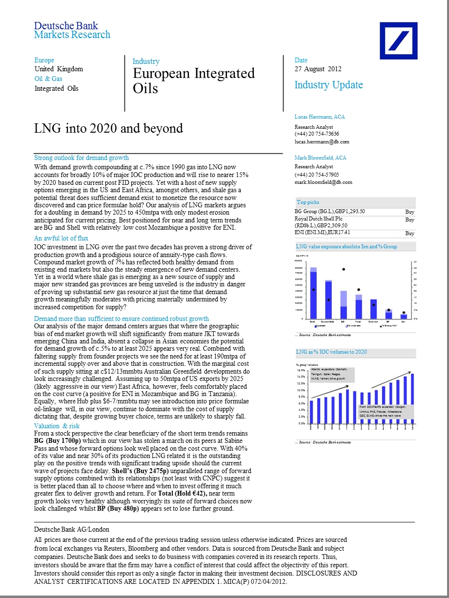 EUROPEANINTEGRATEDOILS：LNGINTO2020ANDBEYOND0830.ppt_第1页