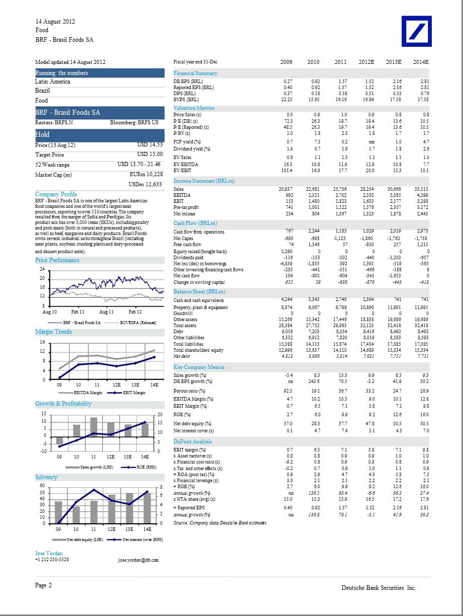 BRFBRASILFOODSSA(BRFS.N)：DOMESTICMARKETWOESTOCOMPLICATETHINGSIN2H12(MAINTAINHOLD)0816.ppt_第2页