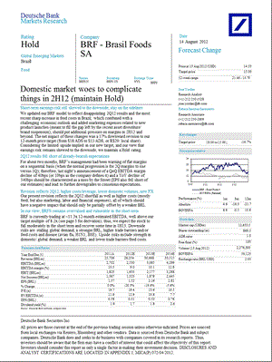 BRFBRASILFOODSSA(BRFS.N)：DOMESTICMARKETWOESTOCOMPLICATETHINGSIN2H12(MAINTAINHOLD)0816.ppt