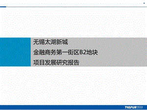 无锡太湖新城金融商务第一街区B2地块项目发展研究报告.ppt