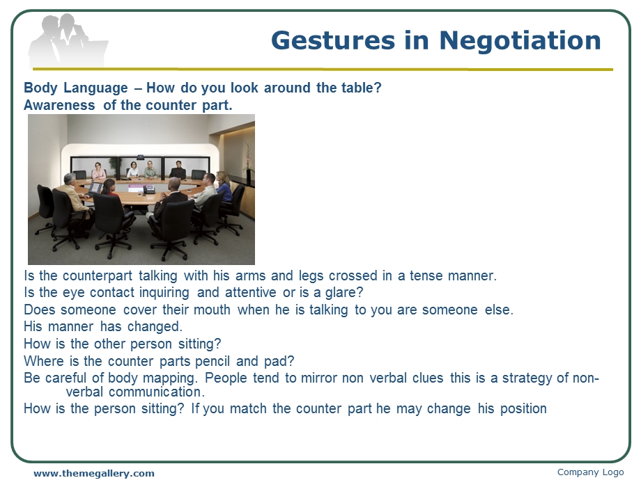 English Negotiation 谈判技巧（身体语言） .ppt_第3页