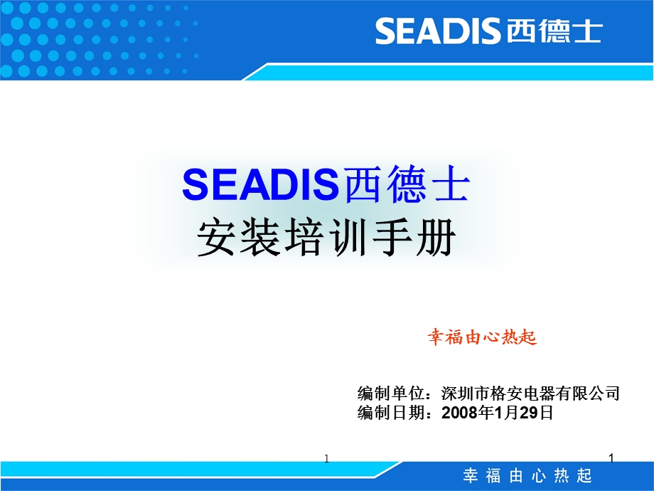 SEADIS西德士安装培训手册.ppt_第1页