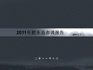 7月合肥肥东县市调报告90p.ppt