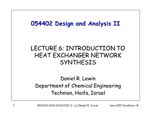 06 Introduction To Heat Exchanger Network Synthesis.ppt