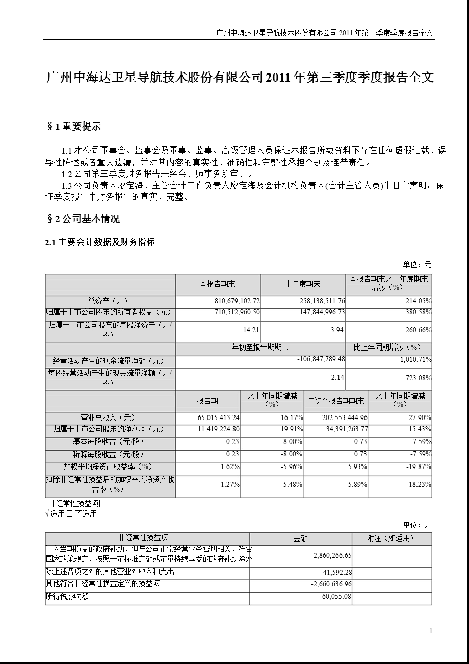 中海达：第三季度报告全文.ppt_第1页