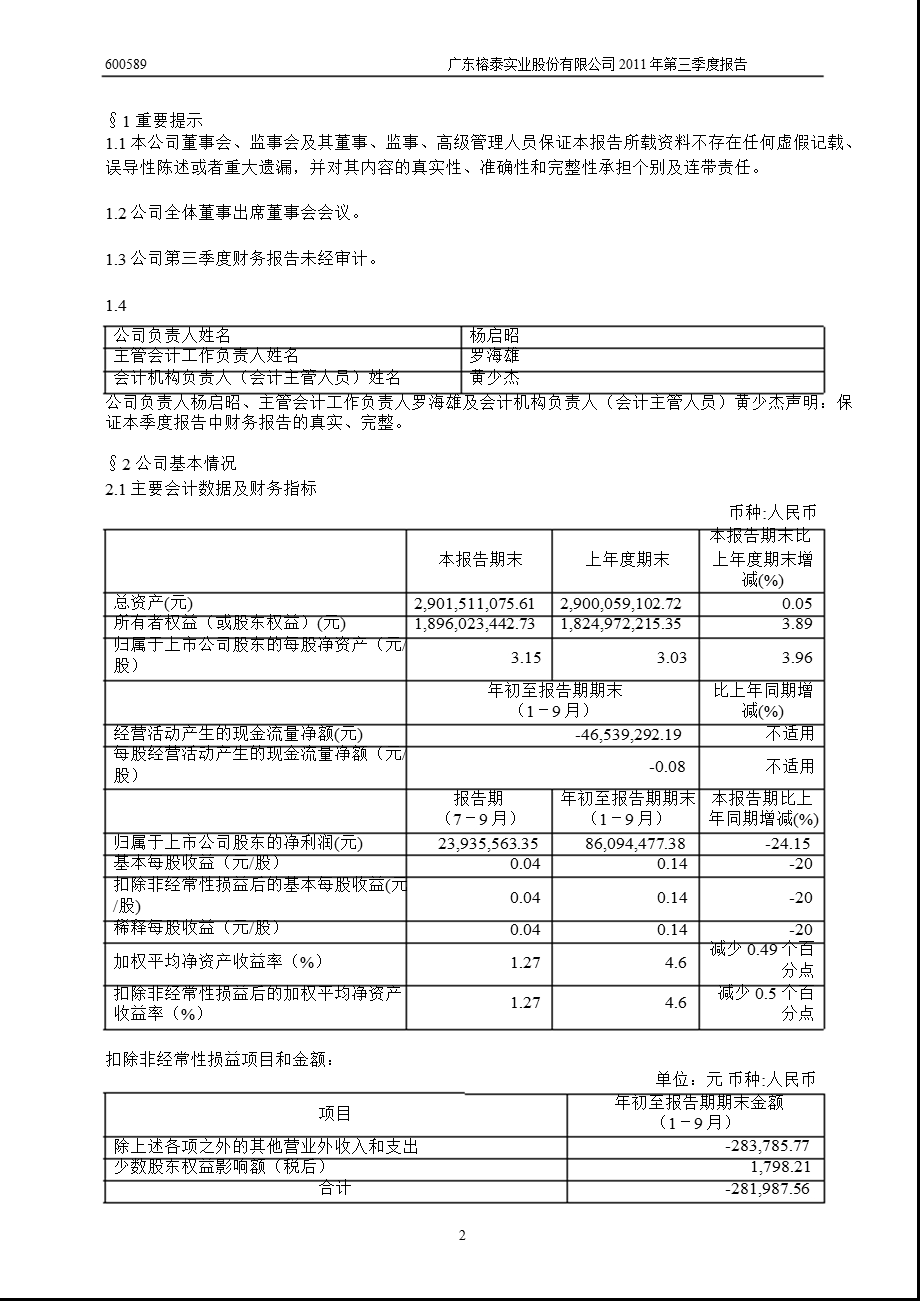 600589广东榕泰第三季度季报.ppt_第3页