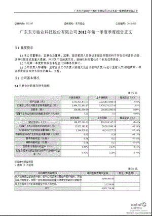 东方锆业：第一季度报告正文.ppt