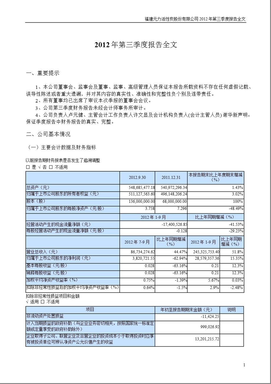 元力股份：第三季度报告全文.ppt_第1页