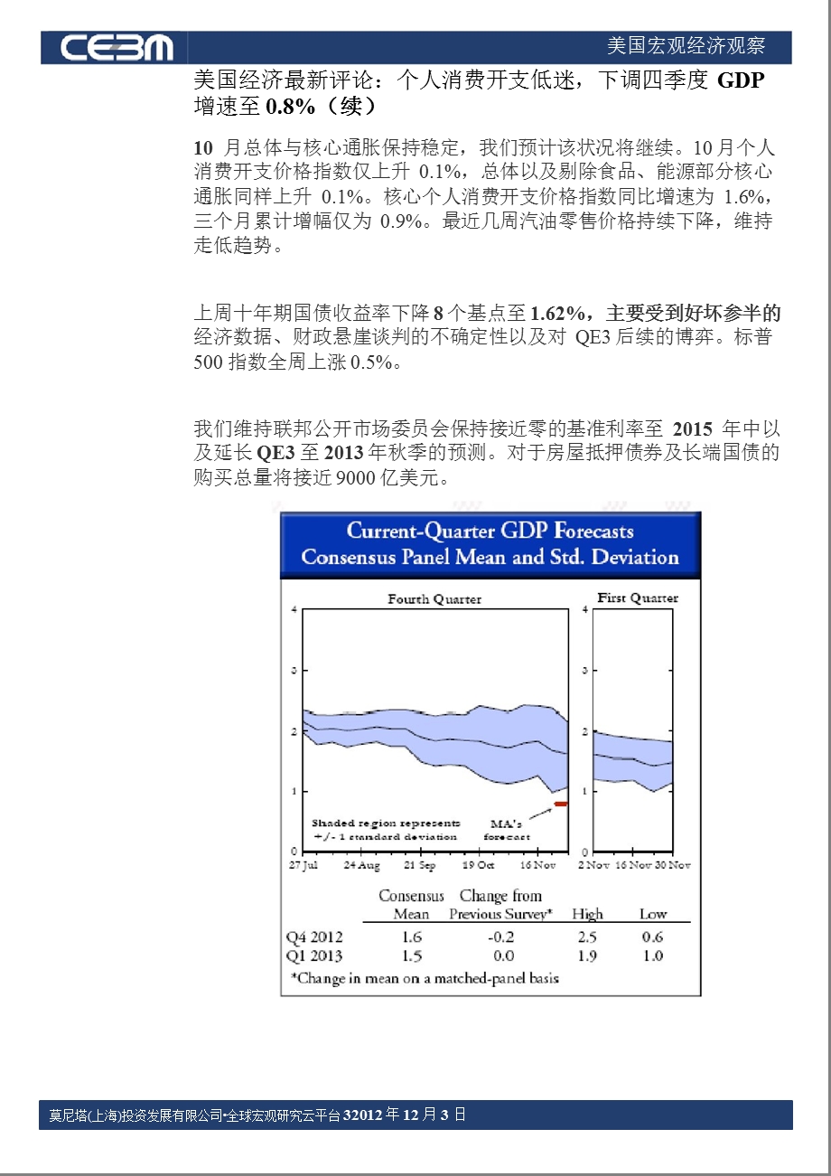 美国宏观经济观察：个人消费开支低迷下调四季度GDP增速至0.8%1203.ppt_第3页