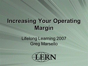 Increasing Your Operating Margin.ppt