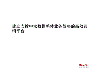 ××数据公司整体业务战略的高效营销平台.ppt