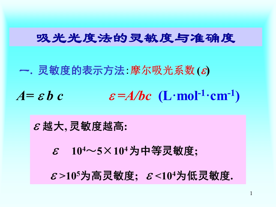 吸光光度法的灵敏度与准确度.ppt_第1页