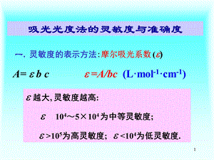 吸光光度法的灵敏度与准确度.ppt