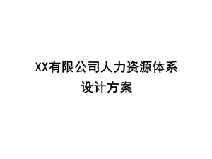 XX有限公司人力资源体系设计方案【非常好的一份专业资料】 .ppt