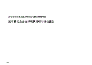 某省移动业务支撑系统业务与体系规划项目业务支撑现状调研与评估报告.ppt