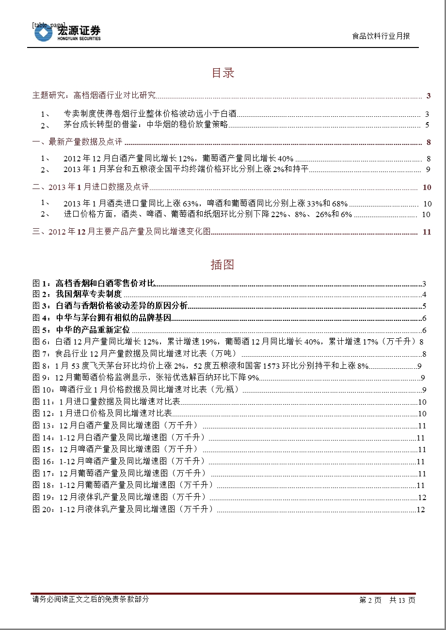 食品饮料行业月报：三月关注业绩有保障的食品和三线酒130302.ppt_第2页