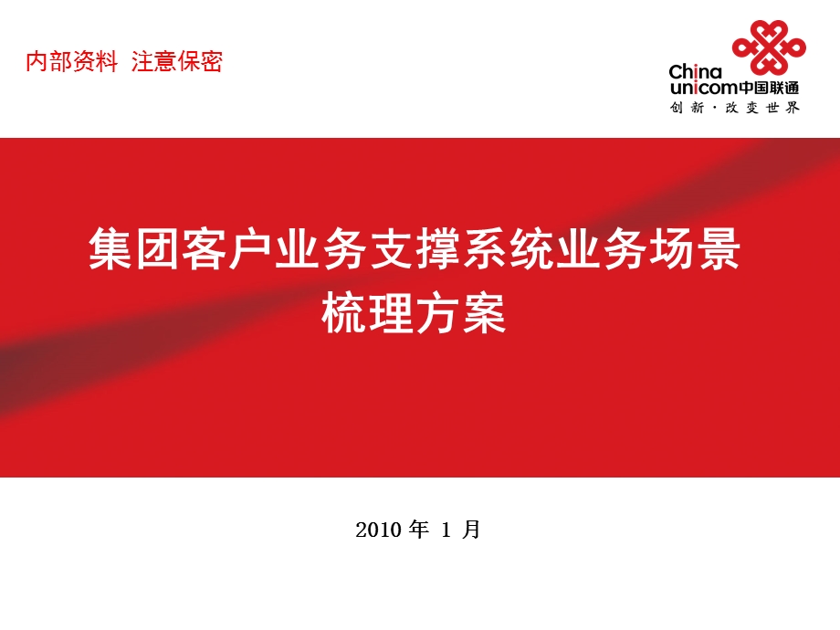 中国联通集团客户业务支撑系统业务场景梳理方案.ppt_第1页