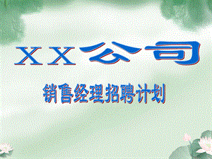 公司销售经理招聘计划.ppt